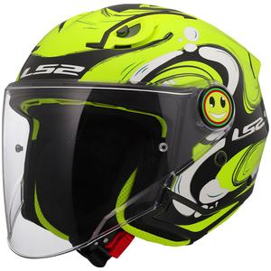 Casque moto jet enfant LS2 OF622 Funny II Glup jaune fluo
