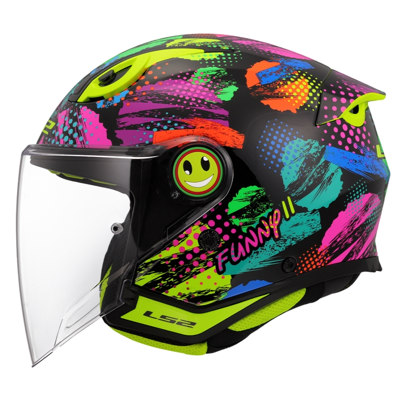 Casque moto jet enfant LS2 OF622 Funny II Joy noir