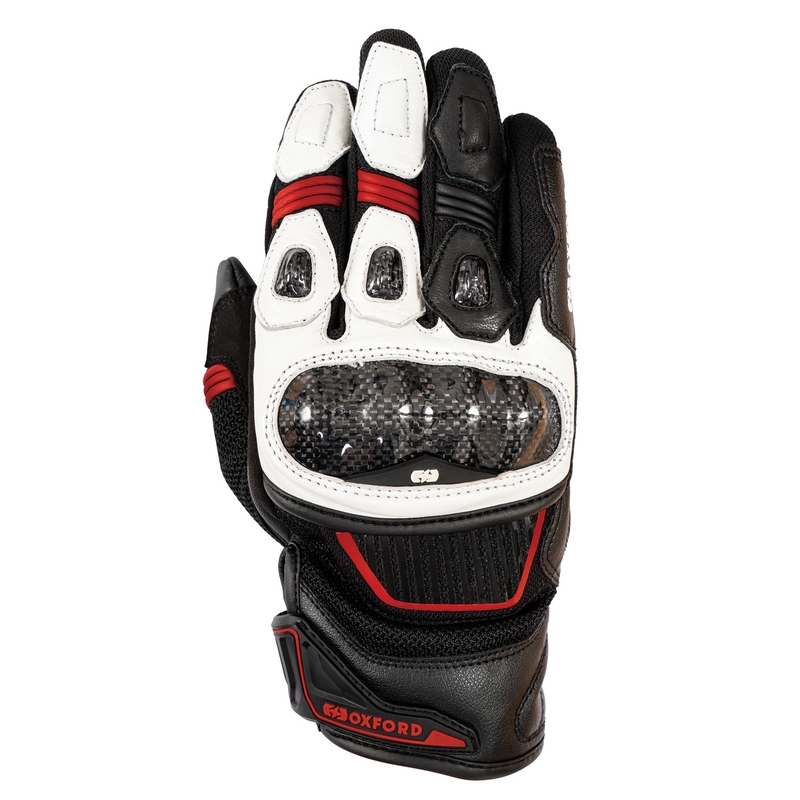 Gants moto Oxford RP-4S 3.0 blanc-noir-rouge