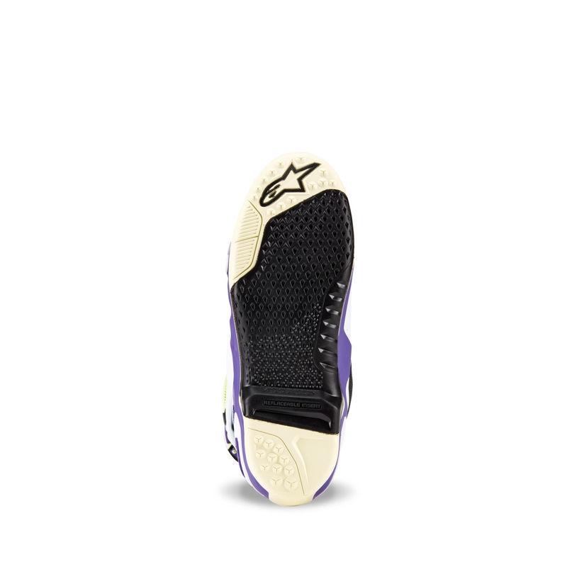 Bottes moto Alpinestars TECH 10 édition limitée Dirt Studios violet-blanc-jaune fluo