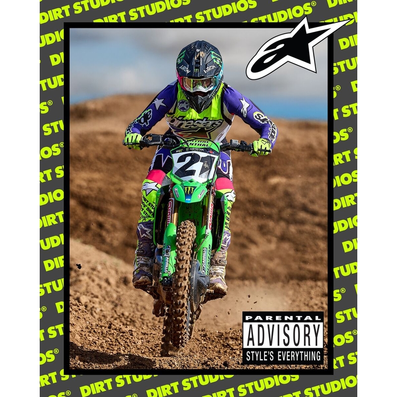 Pantalon motocross Alpinestars Supertech édition limitée Dirt Studios blanc-violet-rose-jaune fluo