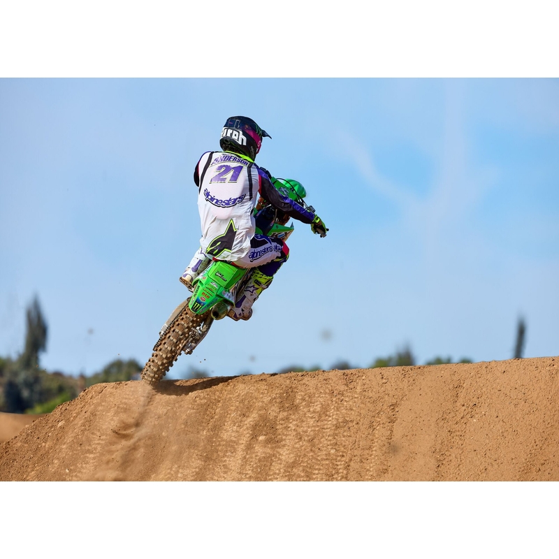 Pantalon motocross Alpinestars Supertech édition limitée Dirt Studios blanc-violet-rose-jaune fluo