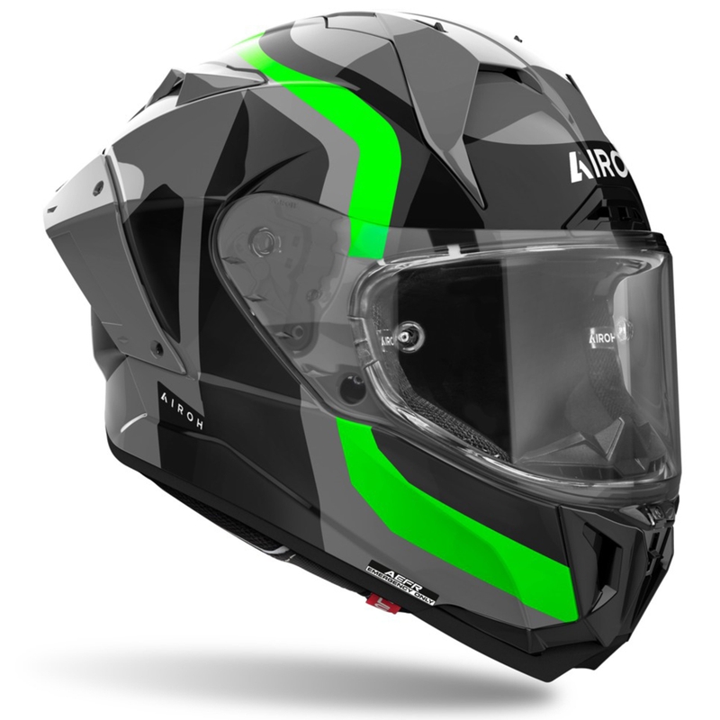 Casque moto intégral Airoh GP800 Competition vert fluo