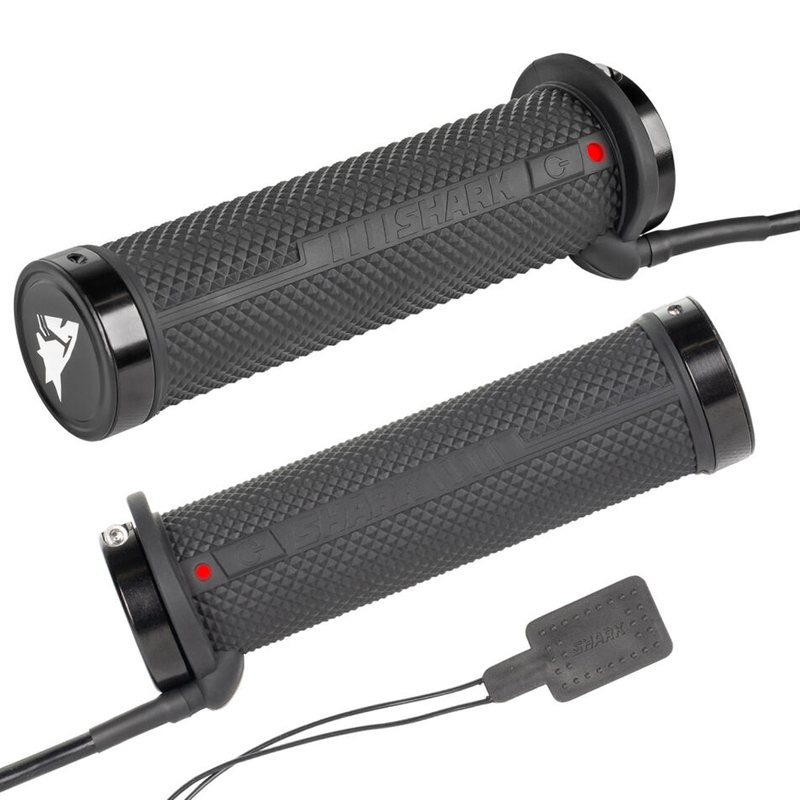 Poignées chauffantes pour VTT SHARK Lock-On avec commandes intégrées + chauffe-pouce