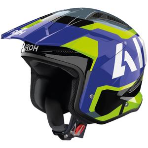 Casque moto trial Airoh TRR 2 Jupiter bleu-jaune