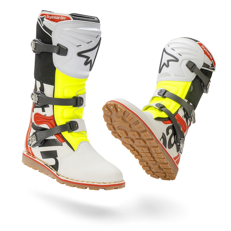Bottes moto Stylmartin Impact Pro.2 blanc-noir-jaune fluo