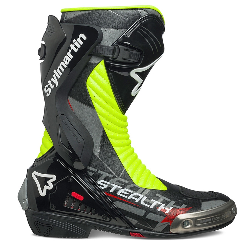 Bottes moto Stylmartin Stealth Evo Air noir-jaune fluo