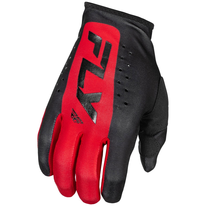 Gants de motocross FLY Racing Lite noirs et rouges