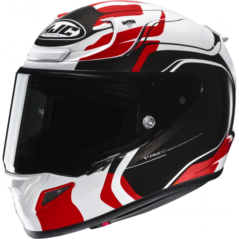 Casque moto intégral HJC RPHA 12 Lawin blanc-rouge-noir soldes