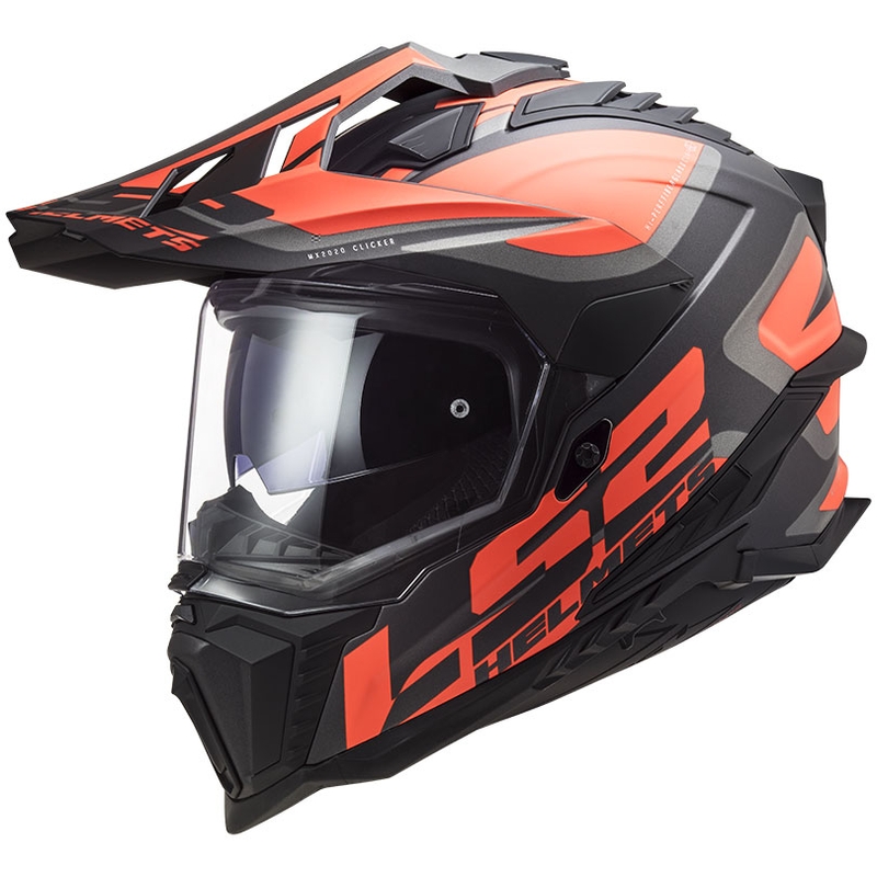 Casque enduro LS2 MX701 Explorer Alter noir-orange fluo-gris mat