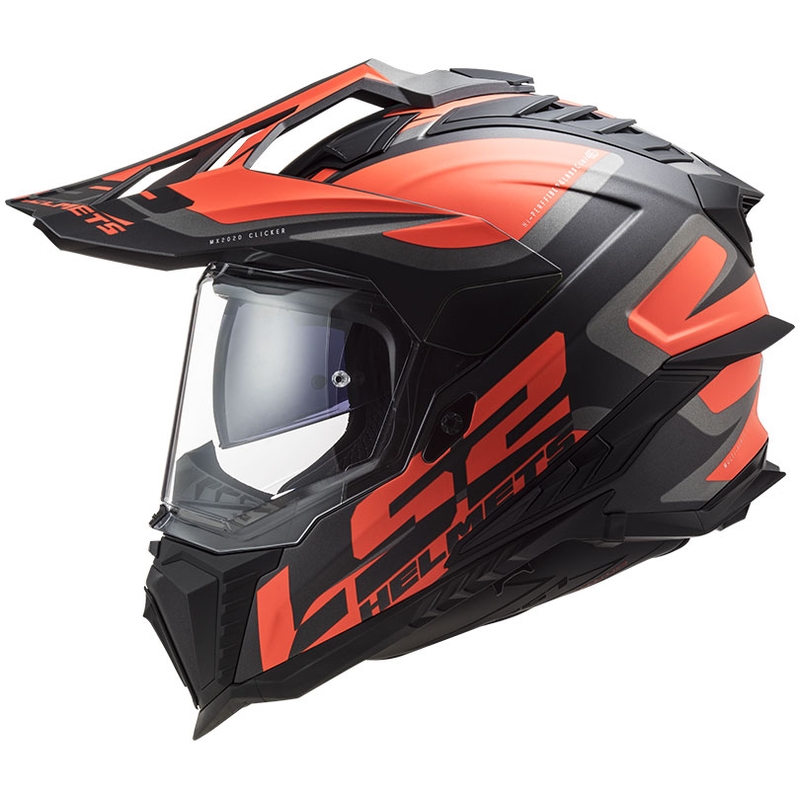 Casque enduro LS2 MX701 Explorer Alter noir-orange fluo-gris mat
