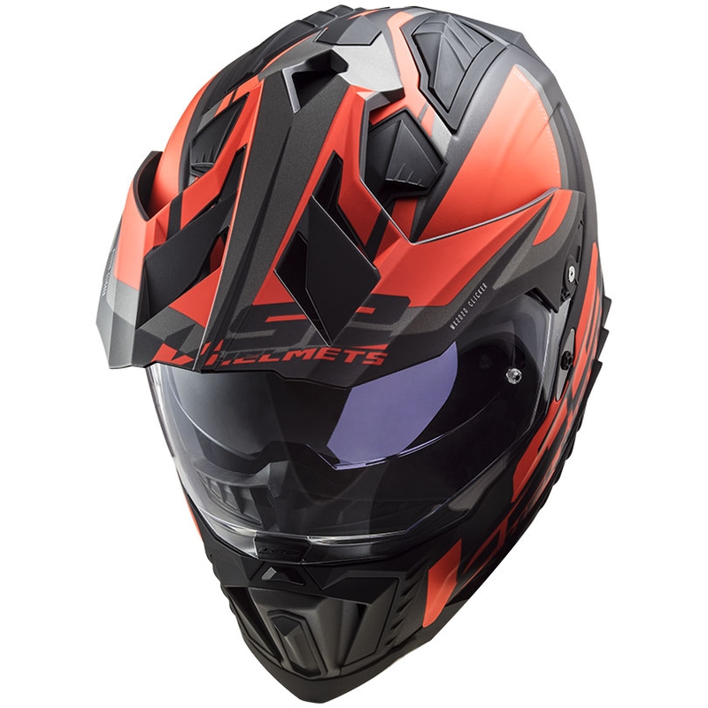 Casque enduro LS2 MX701 Explorer Alter noir-orange fluo-gris mat