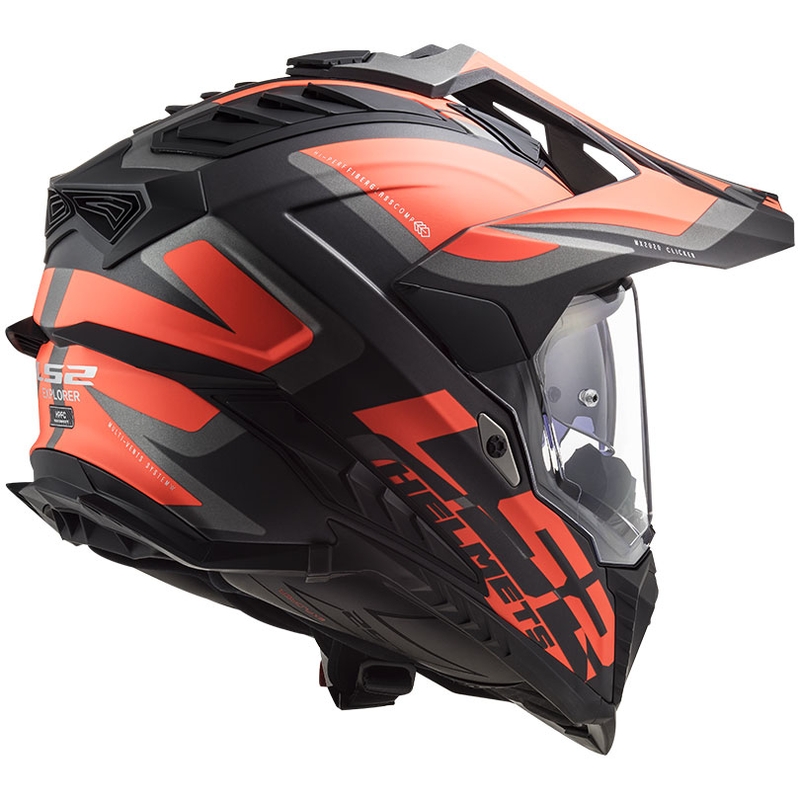 Casque enduro LS2 MX701 Explorer Alter noir-orange fluo-gris mat