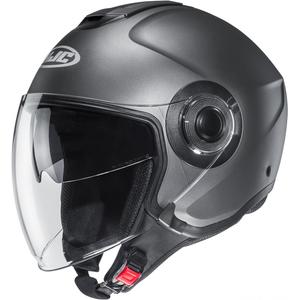 Casque moto jet HJC i40N Solid semi-plat titane