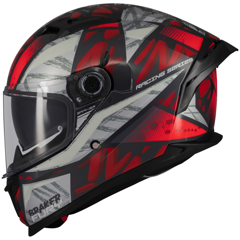 Casque moto intégral MT Braker SV Fury noir-gris-rouge
