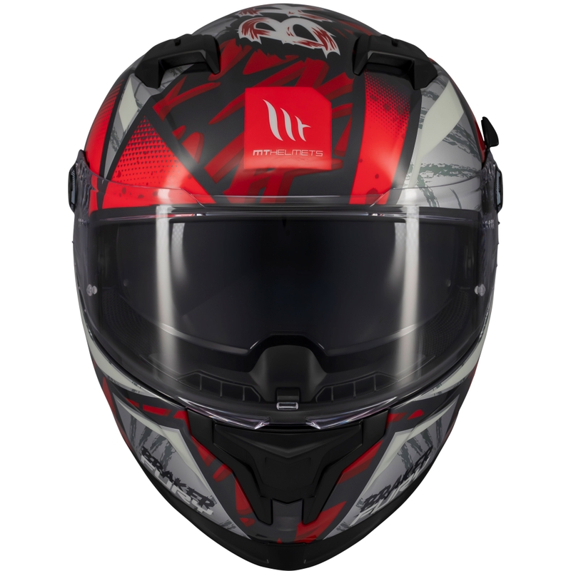 Casque moto intégral MT Braker SV Fury noir-gris-rouge