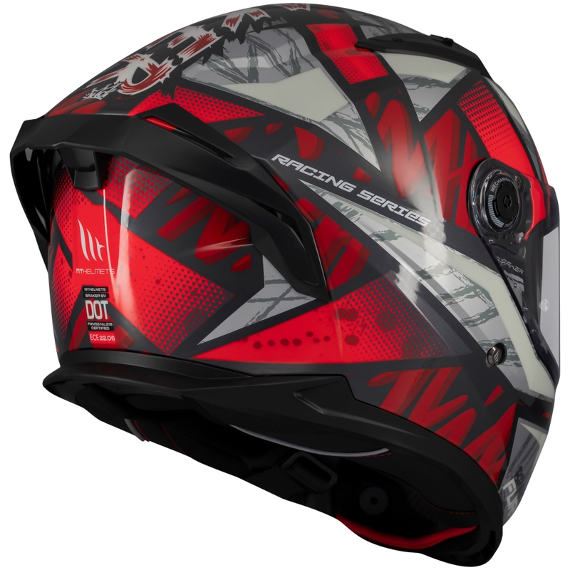 Casque moto intégral MT Braker SV Fury noir-gris-rouge