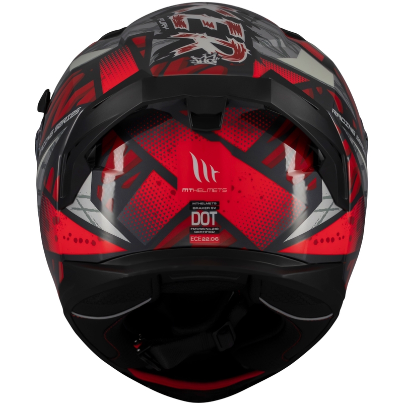 Casque moto intégral MT Braker SV Fury noir-gris-rouge