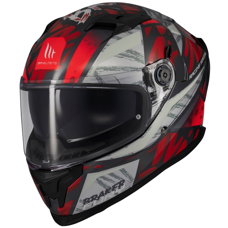 Casque moto intégral MT Braker SV Fury noir-gris-rouge