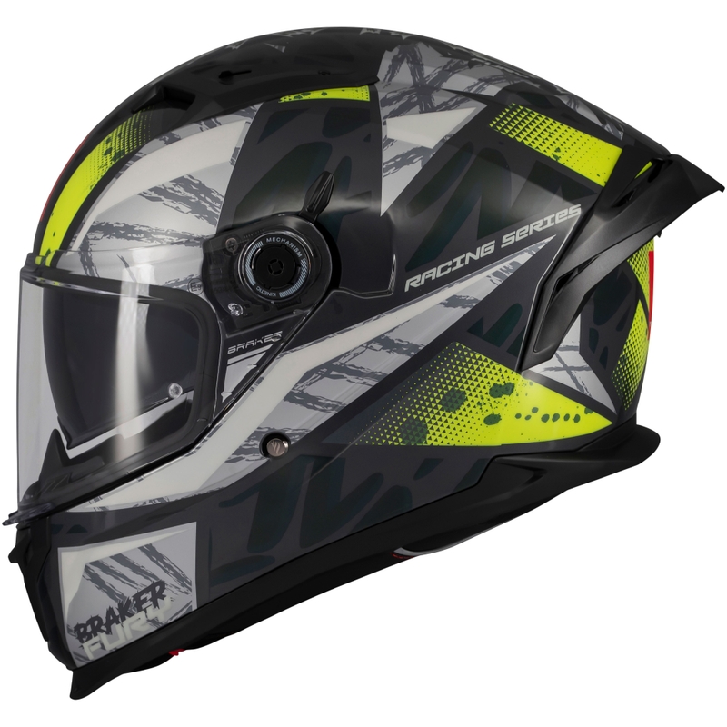 Casque moto intégral MT Braker SV Fury gris-jaune fluo