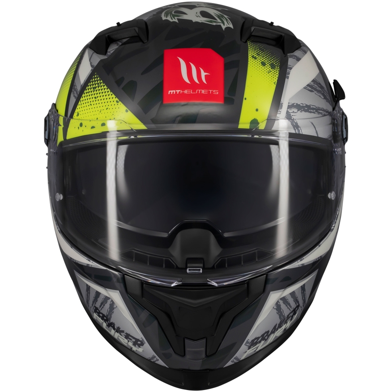 Casque moto intégral MT Braker SV Fury gris-jaune fluo
