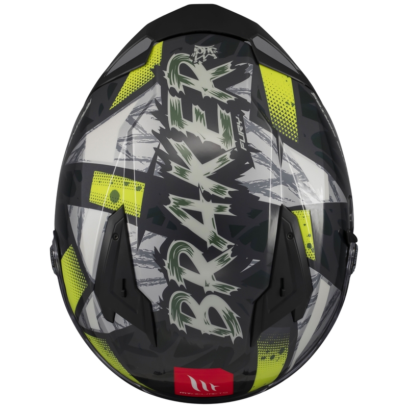 Casque moto intégral MT Braker SV Fury gris-jaune fluo