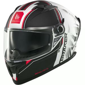 Casque moto intégral MT Braker SV Charm noir mat-blanc