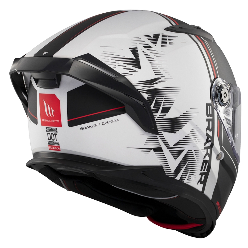 Casque moto intégral MT Braker SV Charm noir mat-blanc