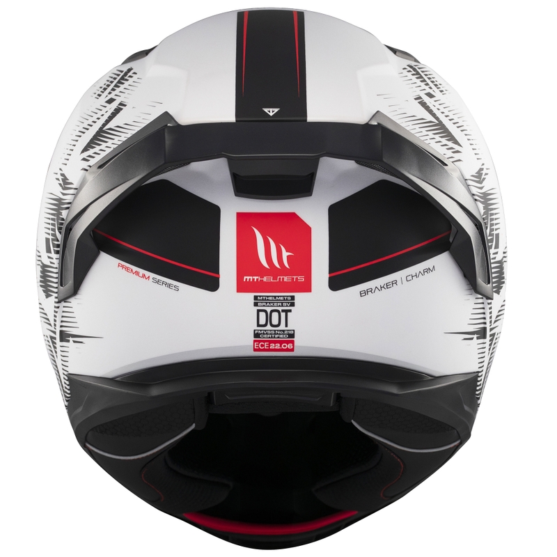 Casque moto intégral MT Braker SV Charm noir mat-blanc