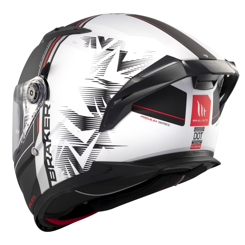 Casque moto intégral MT Braker SV Charm noir mat-blanc