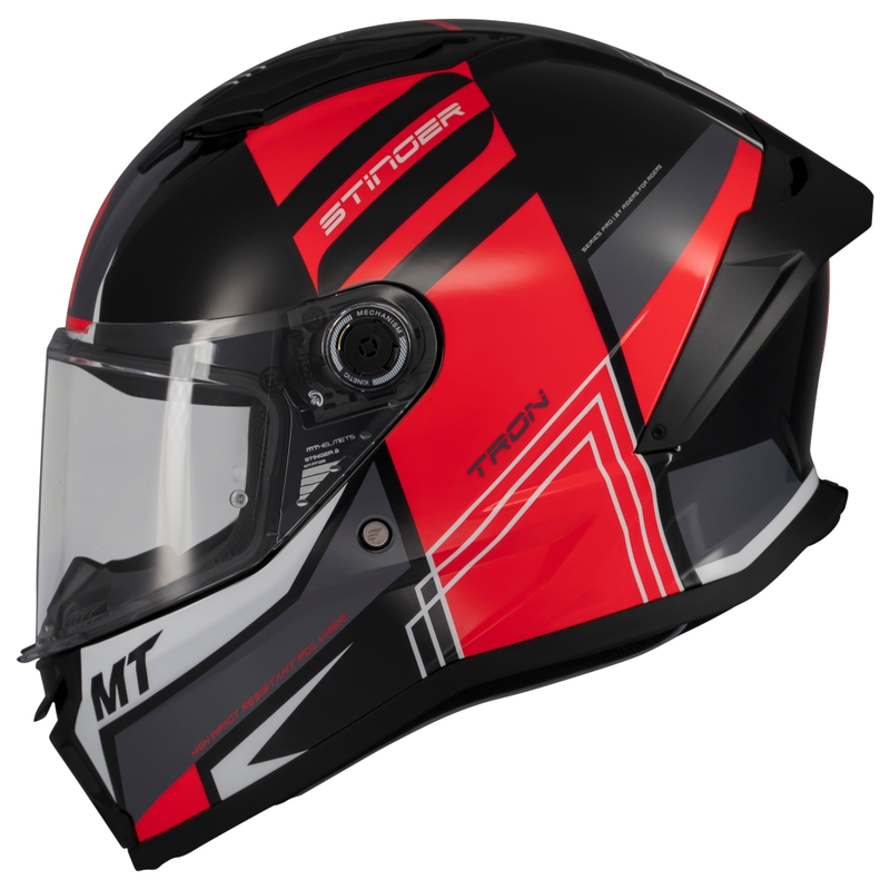 Casque moto intégral MT Stinger 2 Tron noir-rouge-gris