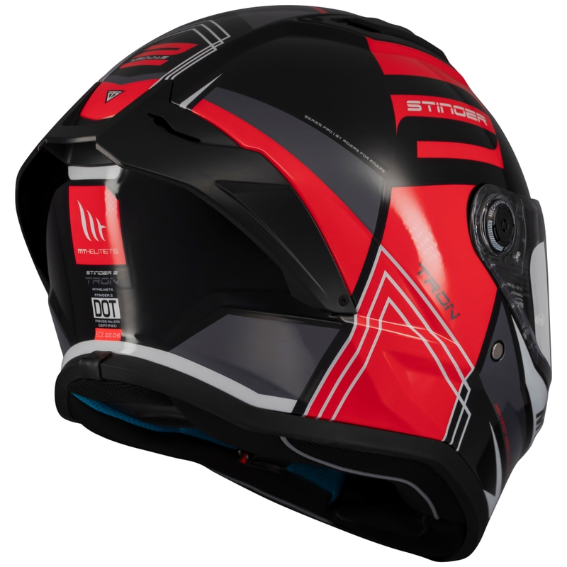 Casque moto intégral MT Stinger 2 Tron noir-rouge-gris