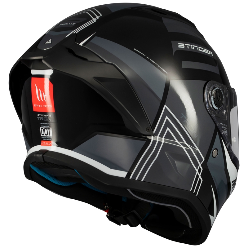 Casque moto intégral MT Stinger 2 Tron noir-gris