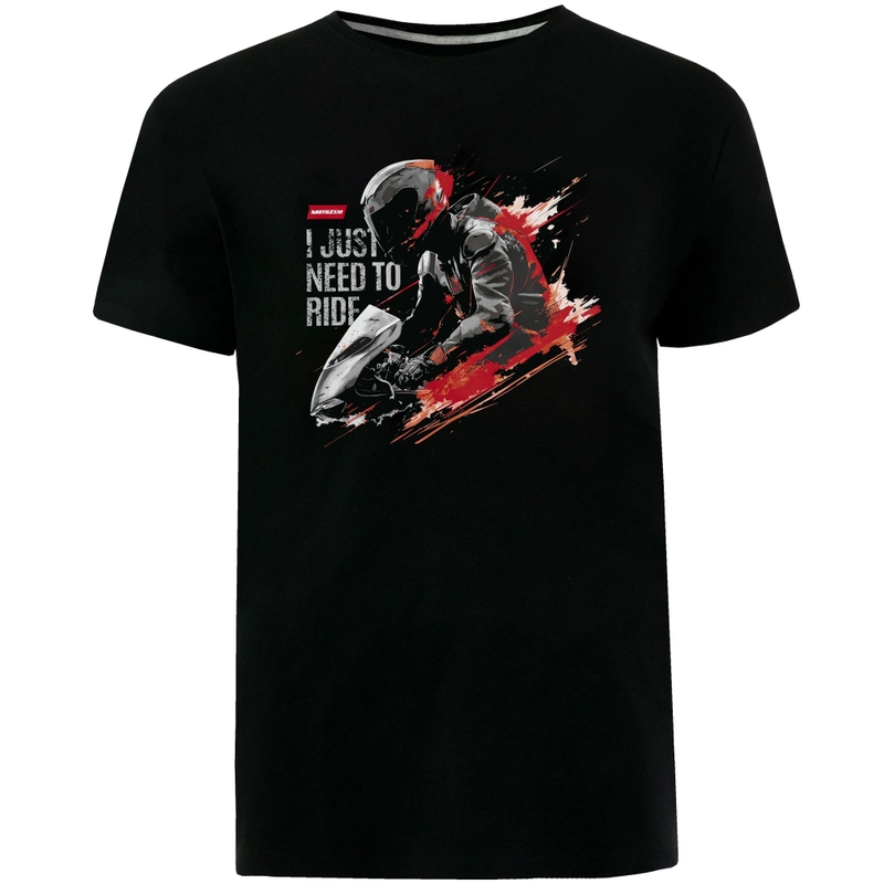 T-shirt MotoZem I just need to ride noir