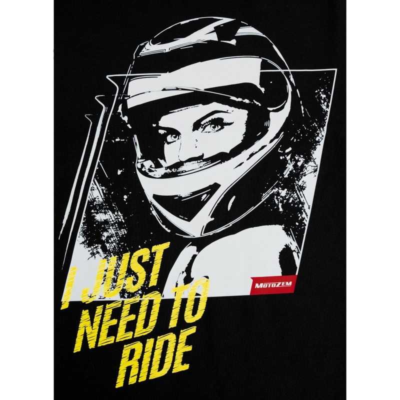 T-shirt MotoZem Girl noir pour femme