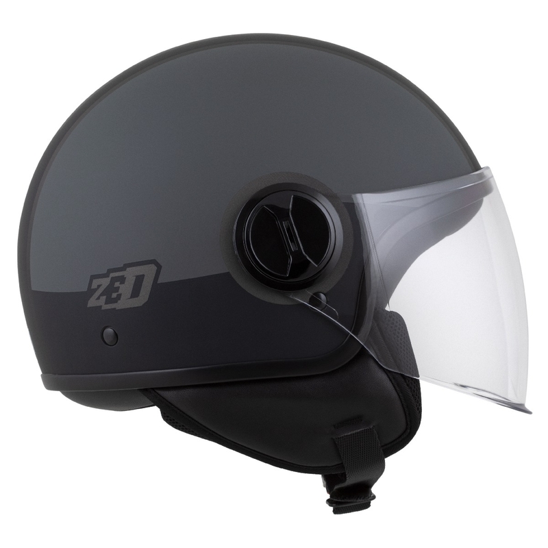 Casque jet ZED C35 gris-noir mat