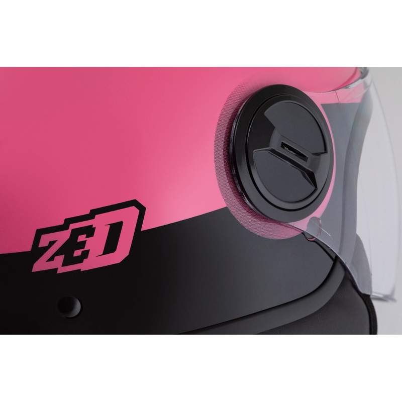 Casque jet ZED C35 rose-noir