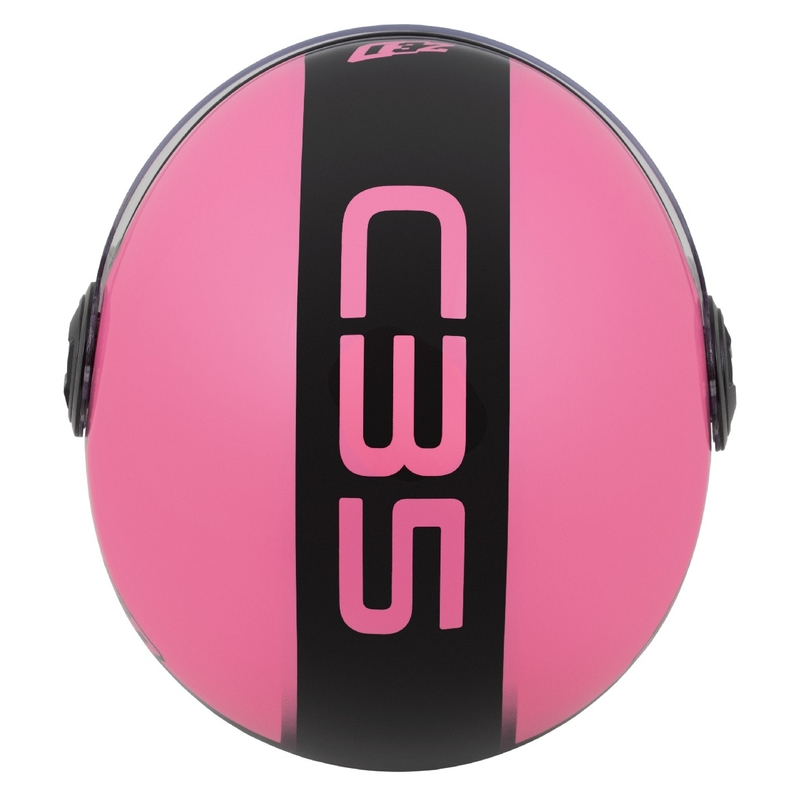 Casque jet ZED C35 rose-noir