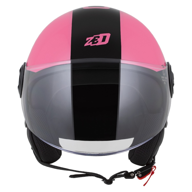 Casque jet ZED C35 rose-noir
