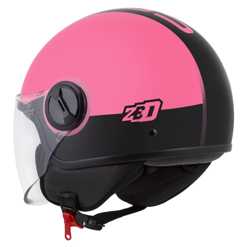 Casque jet ZED C35 rose-noir