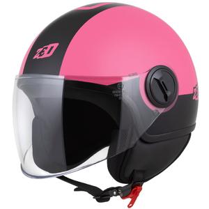 Casque jet ZED C35 rose-noir