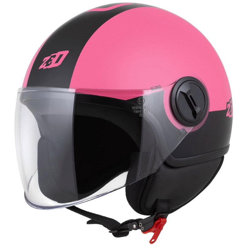 Casque jet ZED C35 rose-noir