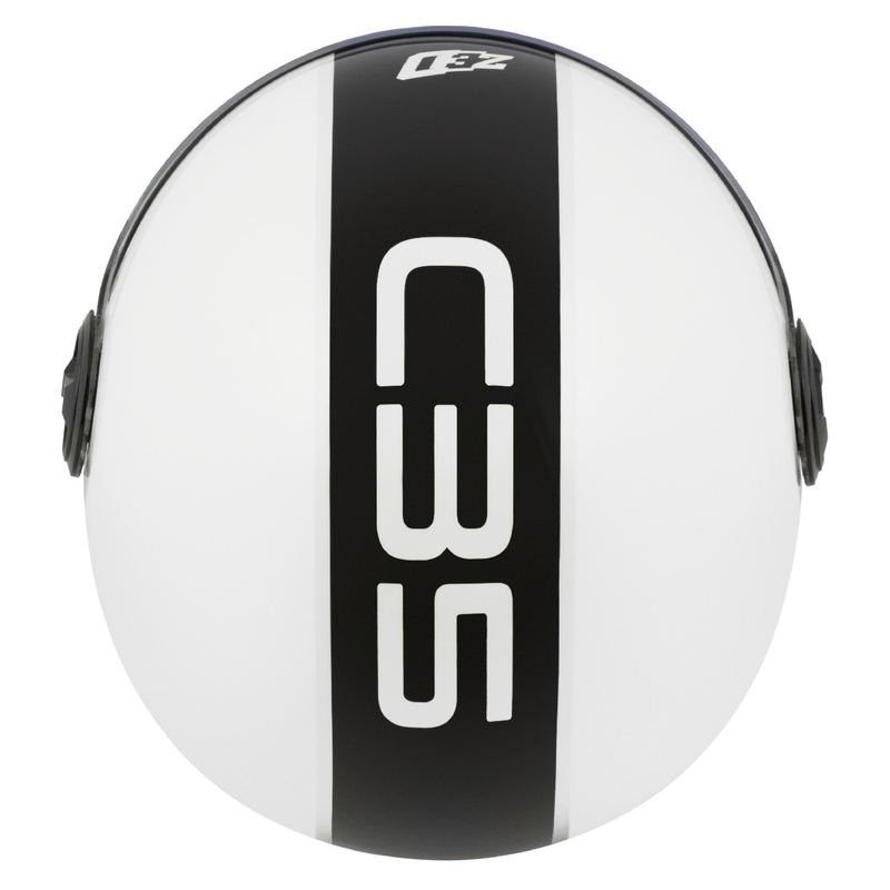 Casque jet ZED C35 blanc-noir