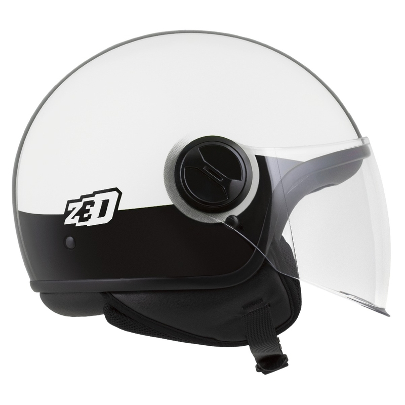 Casque jet ZED C35 blanc-noir