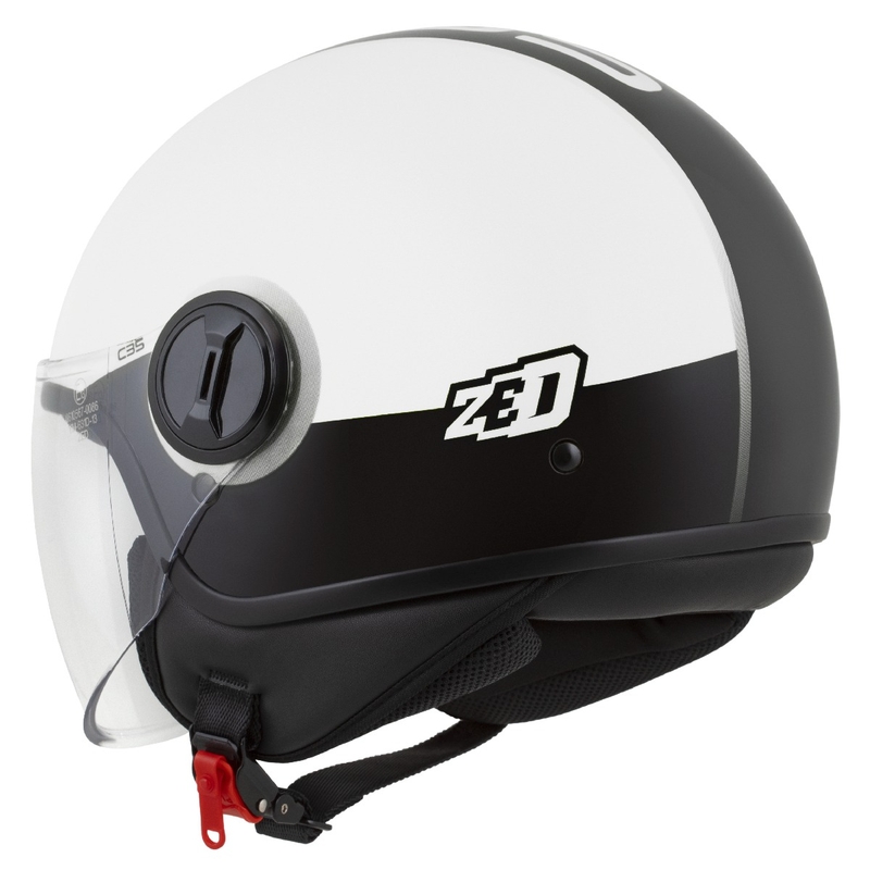 Casque jet ZED C35 blanc-noir