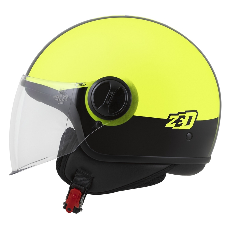 Casque jet ZED C35 jaune fluo-noir