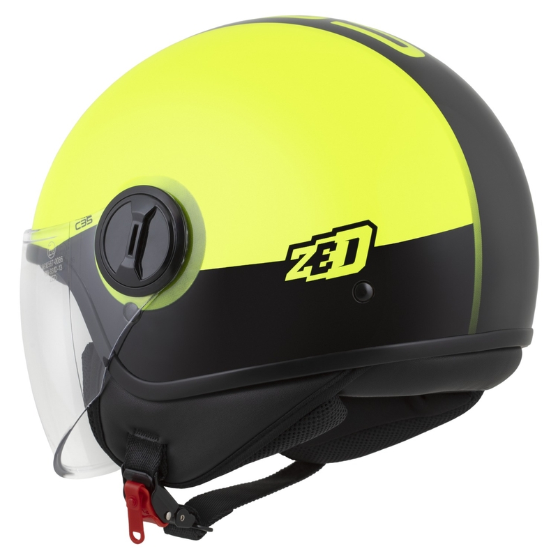 Casque jet ZED C35 jaune fluo-noir