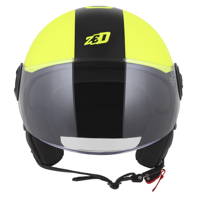 Casque jet ZED C35 jaune fluo-noir