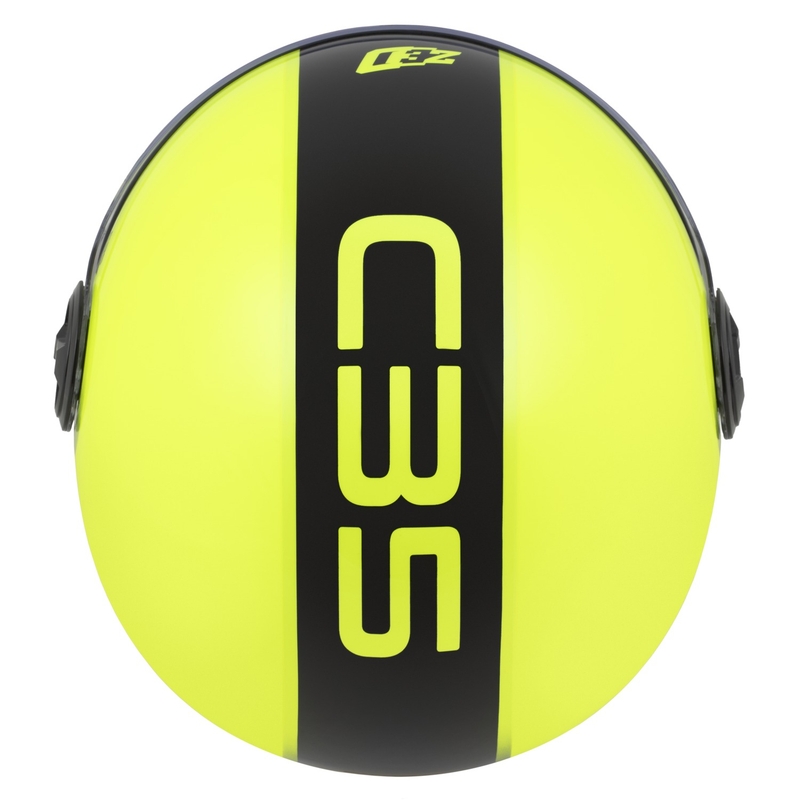 Casque jet ZED C35 jaune fluo-noir