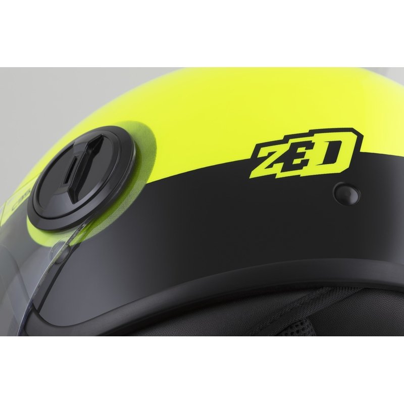 Casque jet ZED C35 jaune fluo-noir